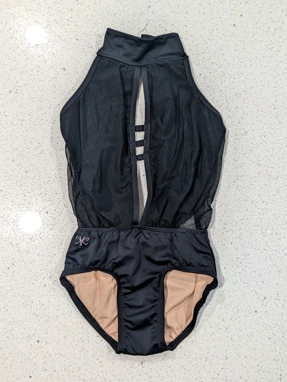 BEAUTIFUL Kandi Kouture Dance Gymnastics Leotard Large STRAPPY Open Back defect